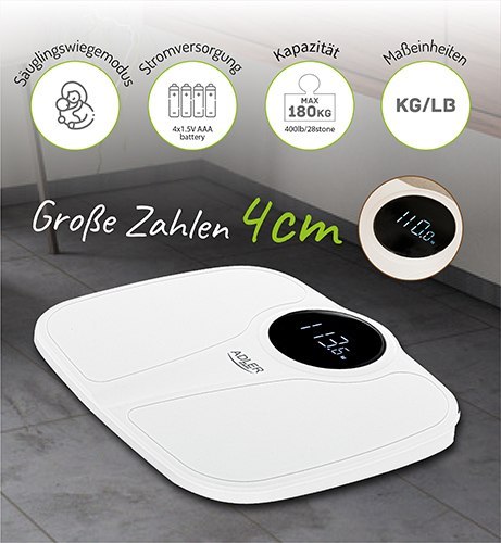 CR 8171 WHITE WAGA ŁAZIENKOWA Z FUNKCJĄ WAŻENIA NIEMOWLĄT CR 8171 WHITE WAGA ŁAZIENKOWA Z FUNKCJĄ WAŻENIA NIEMOWLĄT
