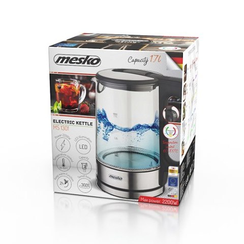 MS 1301 BLACK CZAJNIK SZKLANY 1,7 L Z REGULACJĄ TEM P. MS 1301 BLACK CZAJNIK SZKLANY 1,7 L Z REGULACJĄ TEM P.