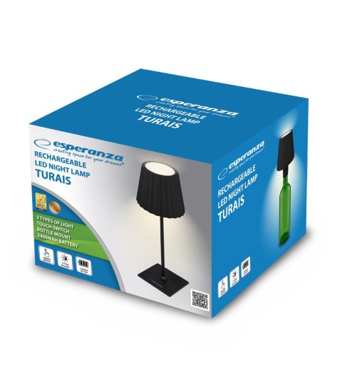 ELD120K Esperanza lampka biurkowa led turais czarna ELD120K Esperanza lampka biurkowa led turais czarna