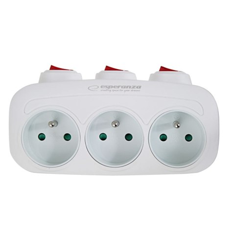ELK307W Esperanza rozgałęźnik elektr. 3 gn. wł. biały ELK307W Esperanza rozgałęźnik elektr. 3 gn. wł. biały