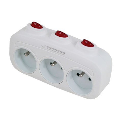 ELK307W Esperanza rozgałęźnik elektr. 3 gn. wł. biały ELK307W Esperanza rozgałęźnik elektr. 3 gn. wł. biały