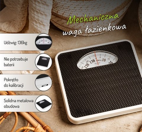 EURO PE AD 8179 BLACK MECHANICZNA WAGA ŁAZIENKOWA EURO PE AD 8179 BLACK MECHANICZNA WAGA ŁAZIENKOWA