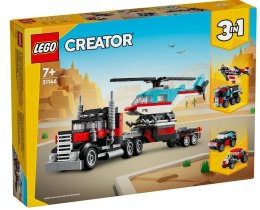 Klocki creator 31146 ciężarówka z platformą i helikopterem