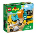 Klocki duplo 10931 ciężarówka i koparka gąsienicowa