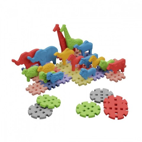 Klocki mini waffle - zwierzęta 42 elementy Klocki mini waffle - zwierzęta 42 elementy
