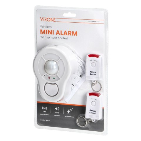 Mini alarm bezprzewodowy sufitowy z wbudowaną syreną sterowany pilotem, 5m, bateryjny Mini alarm bezprzewodowy sufitowy z wbudowaną syreną sterowany pilotem, 5m, bateryjny