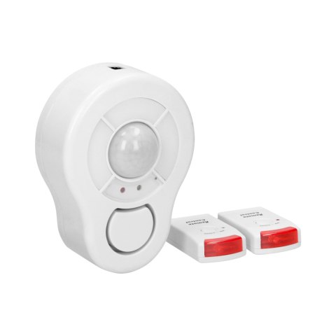 Mini alarm bezprzewodowy sufitowy z wbudowaną syreną sterowany pilotem, 5m, bateryjny Mini alarm bezprzewodowy sufitowy z wbudowaną syreną sterowany pilotem, 5m, bateryjny