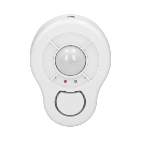 Mini alarm bezprzewodowy sufitowy z wbudowaną syreną sterowany pilotem, 5m, bateryjny Mini alarm bezprzewodowy sufitowy z wbudowaną syreną sterowany pilotem, 5m, bateryjny