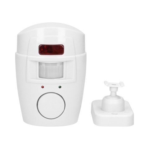 Mini alarm bezprzewodowy z wbudowaną syreną sterowany pilotem, 6m, bateryjny, 2 piloty Mini alarm bezprzewodowy z wbudowaną syreną sterowany pilotem, 6m, bateryjny, 2 piloty