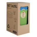 Zestaw koszy do sortowania 3x25L Curver Eco Friendly