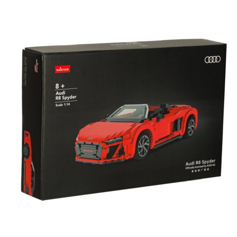 Klocki Konstrukcyjne AutoRC 1:14 Audi R8 Spyder 1440 Elementów Rastar 93800 Klocki Konstrukcyjne AutoRC 1:14 Audi R8 Spyder 1440 Elementów Rastar 93800