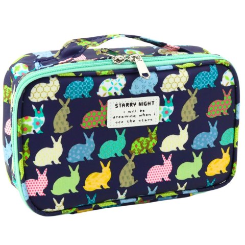 Piórnik Szkolny Organizer Kosmetyczka Dodatkowa Kieszonka Granatowy 22,5cm Piórnik Szkolny Organizer Kosmetyczka Dodatkowa Kieszonka Granatowy 22,5cm