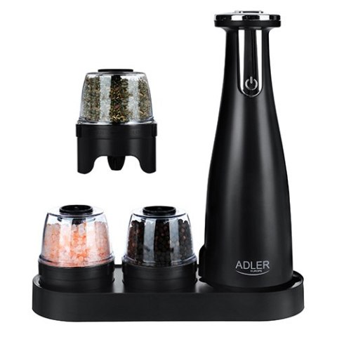 AD 4449 black Młynek do przypraw, soli i pieprzu - zestaw 3 młynków - usb AD 4449 black Młynek do przypraw, soli i pieprzu - zestaw 3 młynków - usb