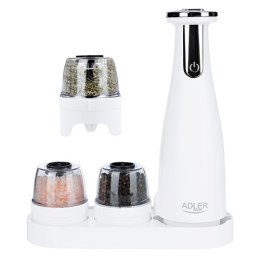 AD 4449 white Młynek do przypraw, soli i pieprzu - zestaw 3 młynków - usb
