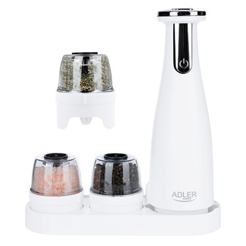 AD 4449 white Młynek do przypraw, soli i pieprzu - zestaw 3 młynków - usb AD 4449 white Młynek do przypraw, soli i pieprzu - zestaw 3 młynków - usb