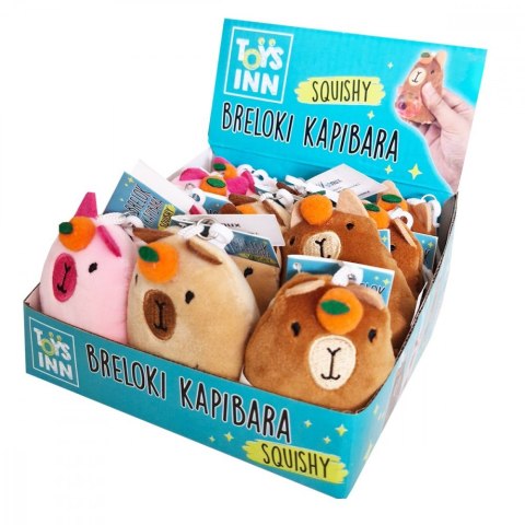 Breloki kapibara squishy mix display 12 sztuk Breloki kapibara squishy mix display 12 sztuk