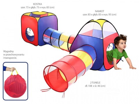 Namiot 4 elementy kostka - tunel - iglo 270x210x95 Namiot 4 elementy kostka - tunel - iglo 270x210x95