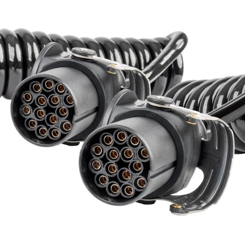 Przewód spiralny naczepy tir 2x 15 pin 5m 24v amio-04382 Przewód spiralny naczepy tir 2x 15 pin 5m 24v amio-04382