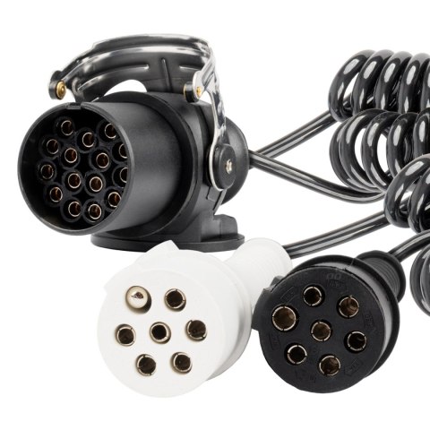 Przewód spiralny naczepy tir 2x 7 pin 15 pin typ n/s 5m 24v amio-04381 Przewód spiralny naczepy tir 2x 7 pin 15 pin typ n/s 5m 24v amio-04381