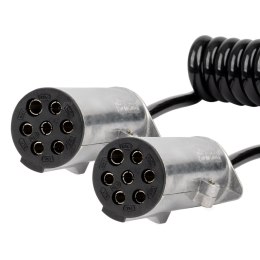Przewód spiralny naczepy tir 2x 7 pin typ n 5m 24v amio-04379
