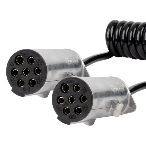 Przewód spiralny naczepy tir 2x 7 pin typ n 5m 24v amio-04379 Przewód spiralny naczepy tir 2x 7 pin typ n 5m 24v amio-04379