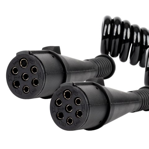 Przewód spiralny naczepy tir 2x 7 pin typ n 5m 24v amio-04380 Przewód spiralny naczepy tir 2x 7 pin typ n 5m 24v amio-04380