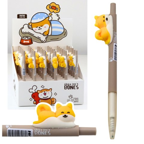 Długopis Z Figurką Żółtego Pieska Shiba Niebieski Tusz 0.5mm Długopis Z Figurką Żółtego Pieska Shiba Niebieski Tusz 0.5mm