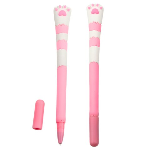 Długopis Żelowy Kocia Łapka Niebieski Tusz Zatyczka Różowy 16,5cm Długopis Żelowy Kocia Łapka Niebieski Tusz Zatyczka Różowy 16,5cm