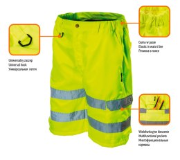 Krótkie spodenki ostrzegawcze, żółte, rozmiar XXL