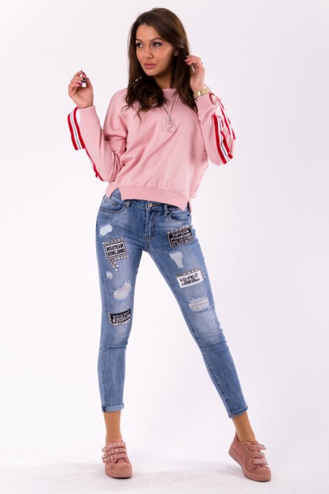 BLUZA -PUDROWY RÓŻ 46027-3 BLUZA -PUDROWY RÓŻ 46027-3