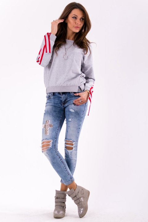 BLUZA -SZARY 46027-1 BLUZA -SZARY 46027-1