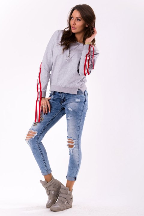 BLUZA -SZARY 46027-1 BLUZA -SZARY 46027-1