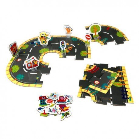 Gigantyczne puzzle podłogowe w walizce, wielka Gigantyczne puzzle podłogowe w walizce, wielka