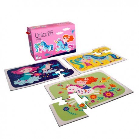 Moje pierwsze puzzle, 3 układanki, 6, 9, 12 el., jednorożec Moje pierwsze puzzle, 3 układanki, 6, 9, 12 el., jednorożec