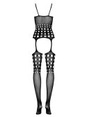 OBSESSIVE G310 BODYSTOCKING CZARNE WZORZYSTE 50005-9