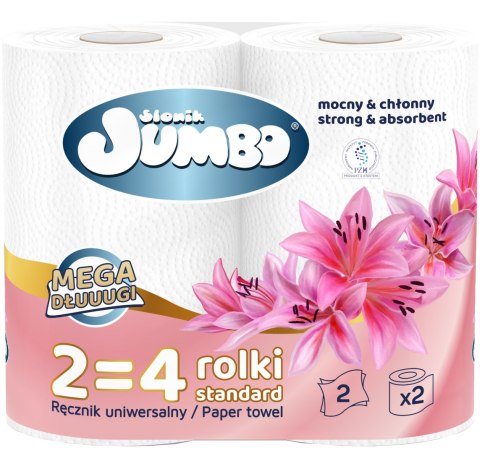 Ręcznik Papierowy 2R SŁONIK JUMBO MEGA DŁUUUGI BIAŁY 2W - 2 Rolki Ręcznik Papierowy 2R SŁONIK JUMBO MEGA DŁUUUGI BIAŁY 2W - 2 Rolki