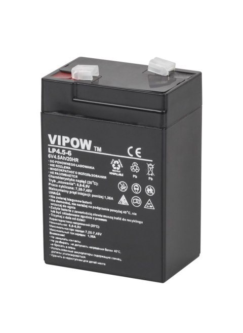 Akumulator żelowy VIPOW 6V 4.5Ah Akumulator żelowy VIPOW 6V 4.5Ah