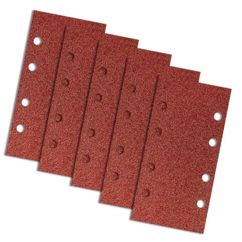 Papier ścierny na rzep 93 x 185 mm, K40, 5 szt., z otworami Papier ścierny na rzep 93 x 185 mm, K40, 5 szt., z otworami