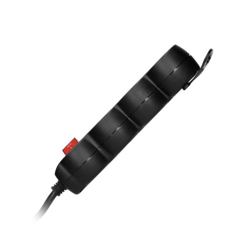 Przedłużacz 3-krotny 2P+Z (Schuko) , z wyłącznikiem, 3m H05VV-F 3x1,5mm2, Imax=16A, płaska wtyczka, czarny Przedłużacz 3-krotny 2P+Z (Schuko) , z wyłącznikiem, 3m H05VV-F 3x1,5mm2, Imax=16A, płaska wtyczka, czarny