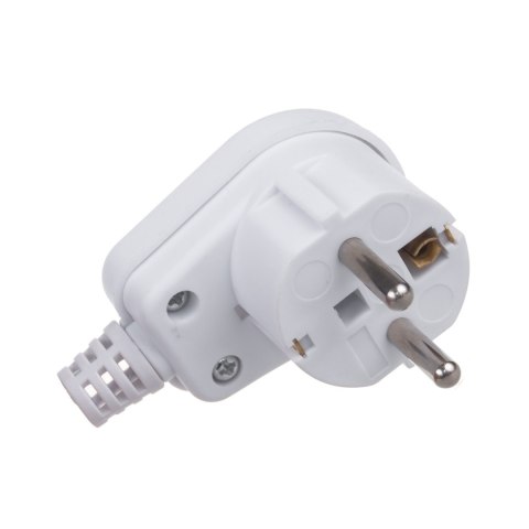 Wtyk kątowy 230V z uziemieniem Maclean, UNISCHUKO, 16A, 250V, biały, uniwersalny wtyk, MCE330 Wtyk kątowy 230V z uziemieniem Maclean, UNISCHUKO, 16A, 250V, biały, uniwersalny wtyk, MCE330