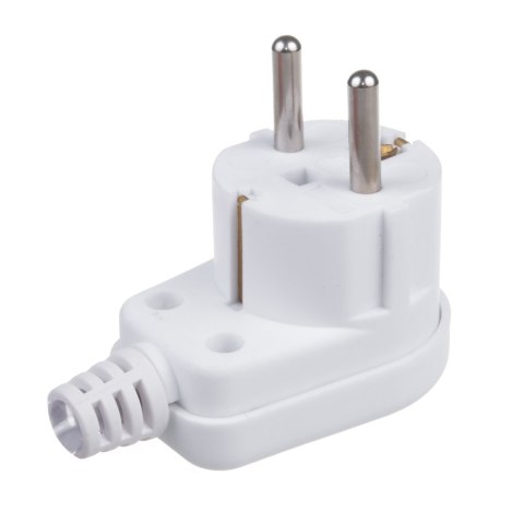 Wtyk kątowy 230V z uziemieniem Maclean, UNISCHUKO, 16A, 250V, biały, uniwersalny wtyk, MCE330 Wtyk kątowy 230V z uziemieniem Maclean, UNISCHUKO, 16A, 250V, biały, uniwersalny wtyk, MCE330