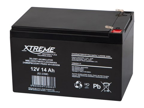 82-239# Akumulator żelowy 12v 14ah xtreme 152x75x99_6,5 82-239# Akumulator żelowy 12v 14ah xtreme 152x75x99_6,5