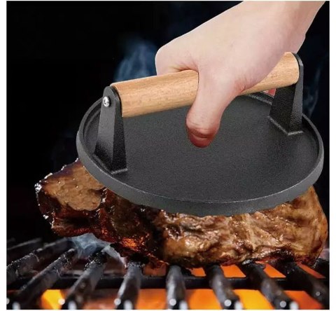 PRASKA ŻELIWNA DO MIĘSA BURGERÓW 18 CM KINGHOFF KH-1759 PRASKA ŻELIWNA DO MIĘSA BURGERÓW 18 CM KINGHOFF KH-1759