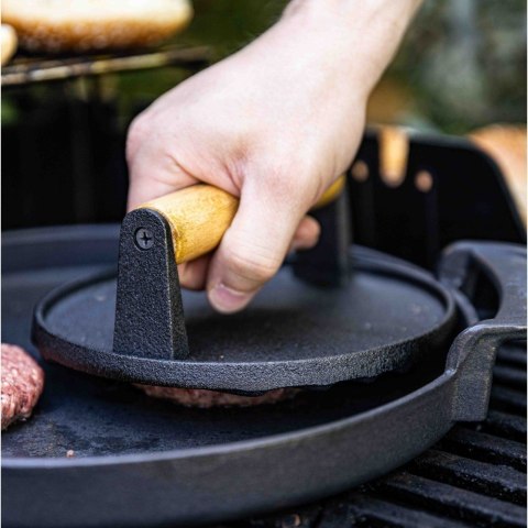 PRASKA ŻELIWNA DO MIĘSA BURGERÓW 18 CM KINGHOFF KH-1759 PRASKA ŻELIWNA DO MIĘSA BURGERÓW 18 CM KINGHOFF KH-1759