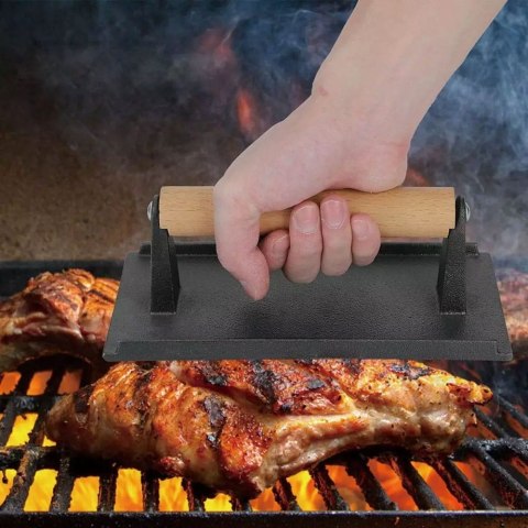 PRASKA ŻELIWNA DO MIĘSA BURGERÓW 21 X 10,8CM KINGHOFF KH-1758 PRASKA ŻELIWNA DO MIĘSA BURGERÓW 21 X 10,8CM KINGHOFF KH-1758