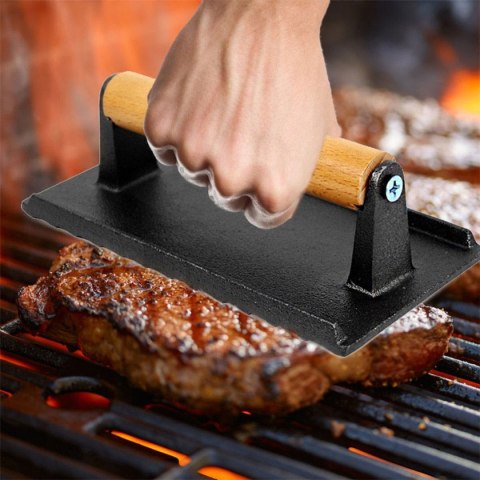 PRASKA ŻELIWNA DO MIĘSA BURGERÓW 21 X 10,8CM KINGHOFF KH-1758 PRASKA ŻELIWNA DO MIĘSA BURGERÓW 21 X 10,8CM KINGHOFF KH-1758