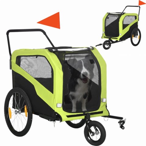 Przyczepka Rowerowa Dla Zwierząt Zielona 170x77x90cm PAKO D00-168V00GN