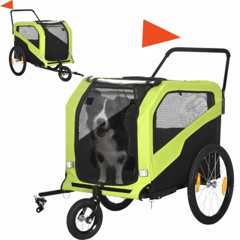 Przyczepka Rowerowa Dla Zwierząt Zielona 170x77x90cm PAKO D00-168V00GN