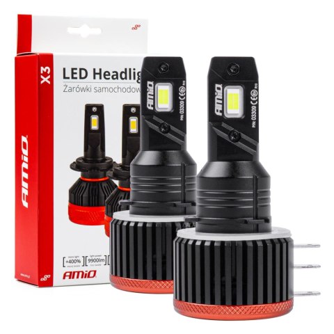 Żarówki samochodowe led seria x3 h15 6500k canbus amio-03309