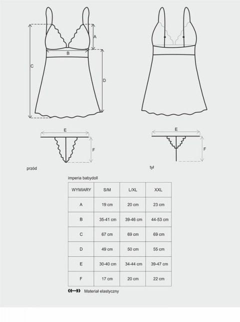 Bielizna-Imperia babydoll i stringi S/M Bielizna-Imperia babydoll i stringi S/M